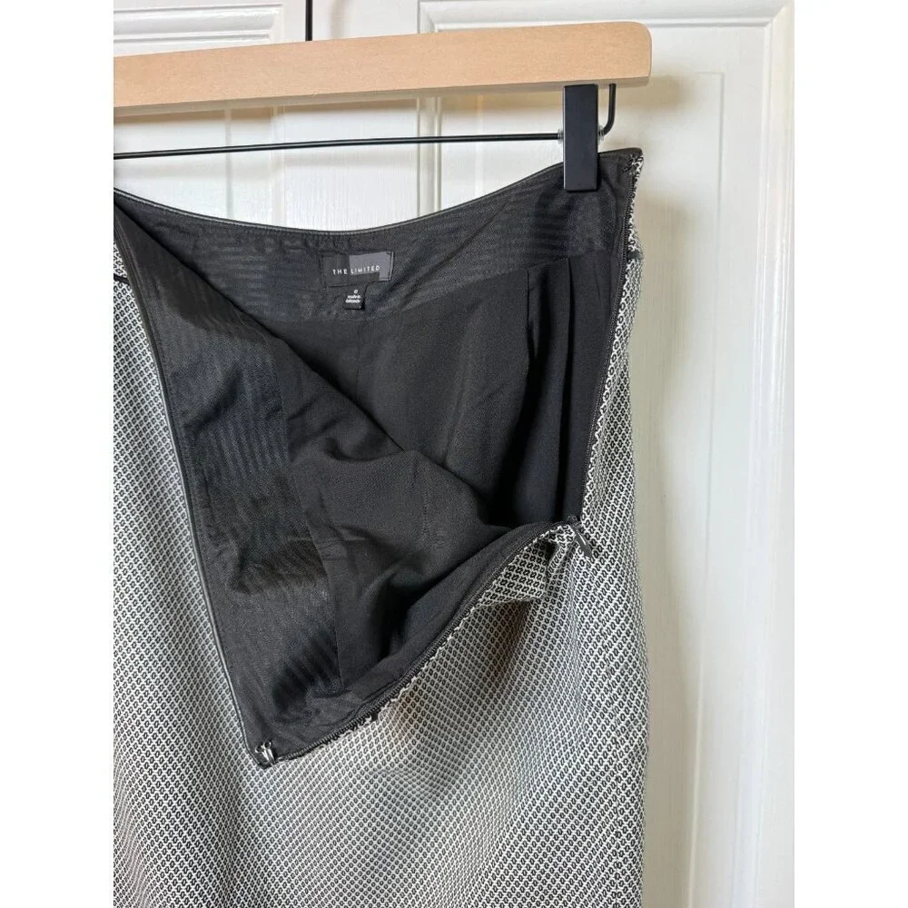 The Limited Black & White Patterned Lined Pencil Skirt Women's Size 6